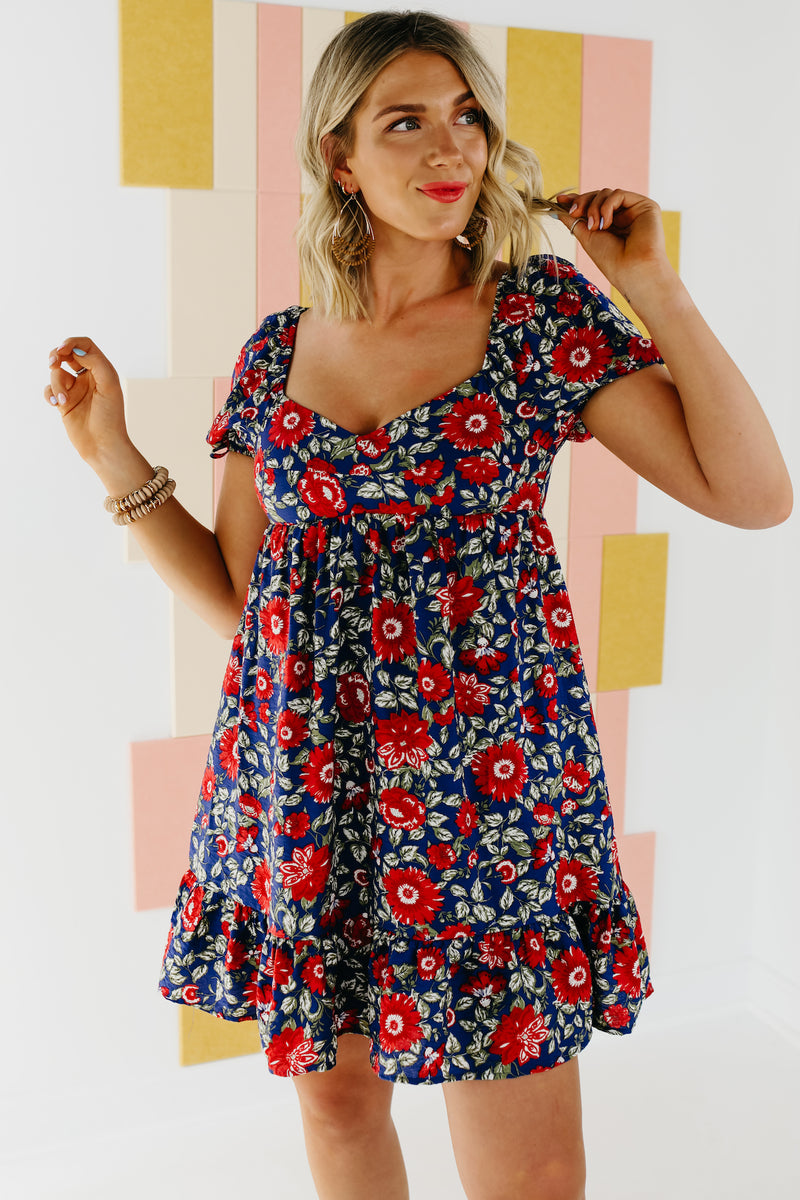 The Julius Floral Sweetheart Neck Mini Dress - FINAL SALE