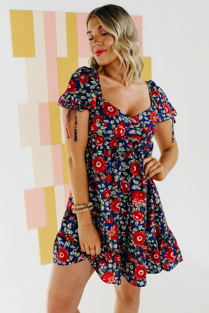 The Julius Floral Sweetheart Neck Mini Dress - FINAL SALE