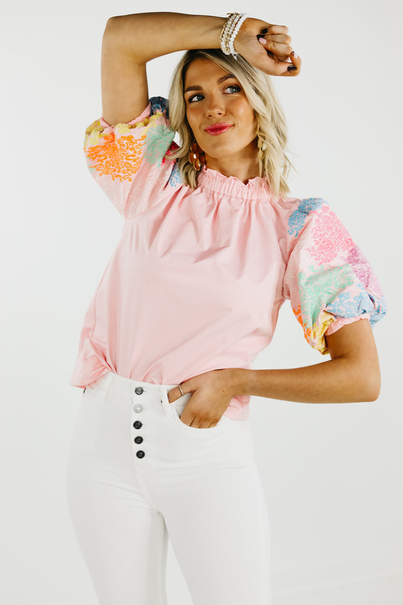 The Journey Embroidered Balloon Sleeve Blouse - FINAL SALE