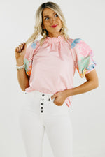 The Journey Embroidered Balloon Sleeve Blouse - FINAL SALE