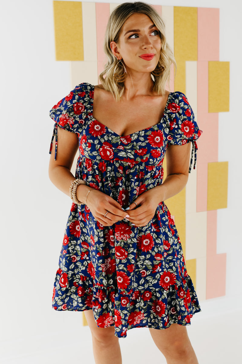 The Julius Floral Sweetheart Neck Mini Dress - FINAL SALE