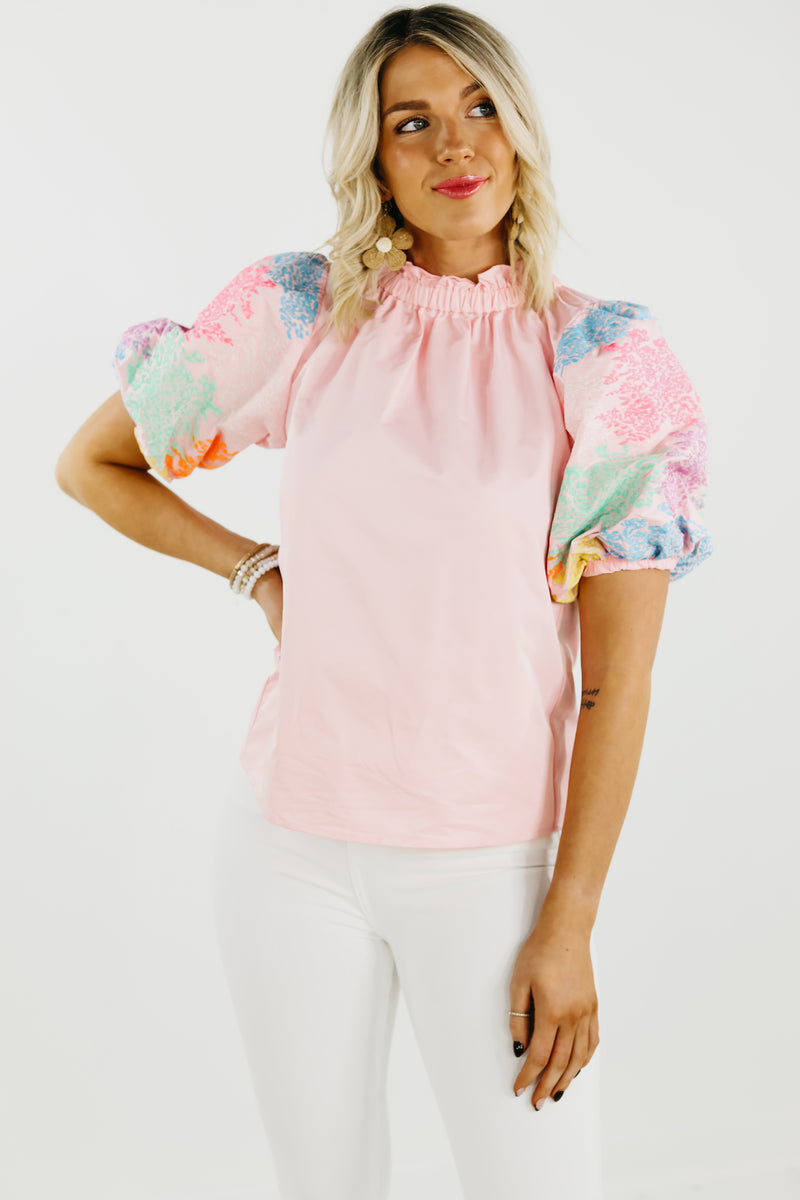 The Journey Embroidered Balloon Sleeve Blouse - FINAL SALE