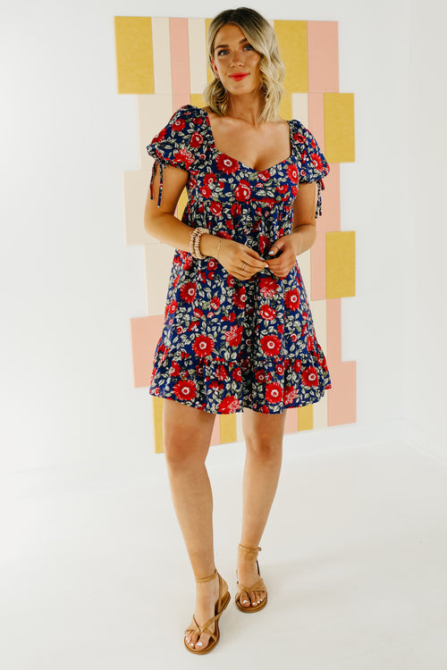 The Julius Floral Sweetheart Neck Mini Dress - FINAL SALE