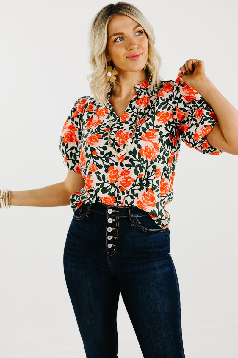 The Naya Floral Puff Sleeve Blouse - FINAL SALE