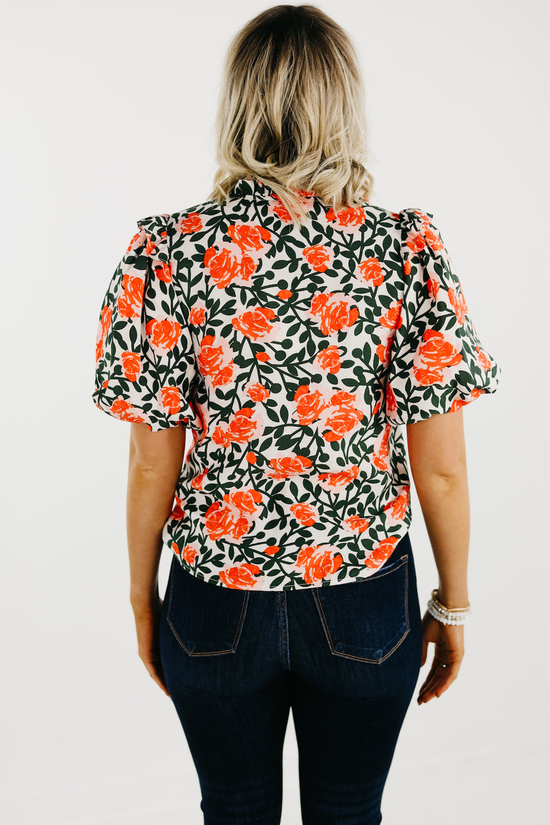 The Naya Floral Puff Sleeve Blouse - FINAL SALE