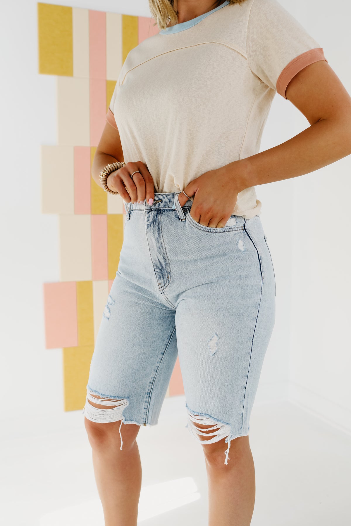 Vervet Denim | The Tammie 11" High Rise Bermuda Shorts - FINAL SALE
