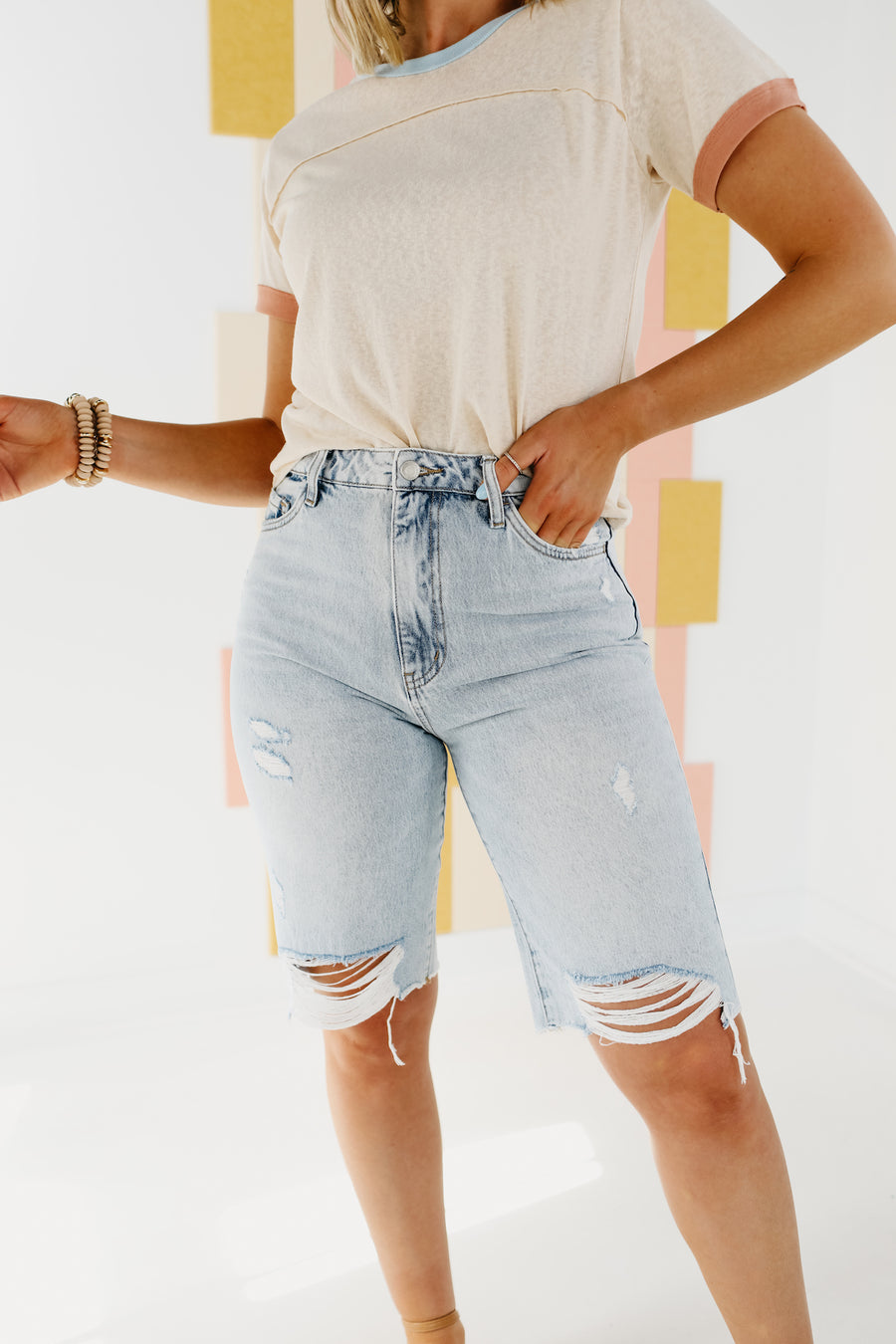 Vervet Denim | The Tammie 11" High Rise Bermuda Shorts - FINAL SALE