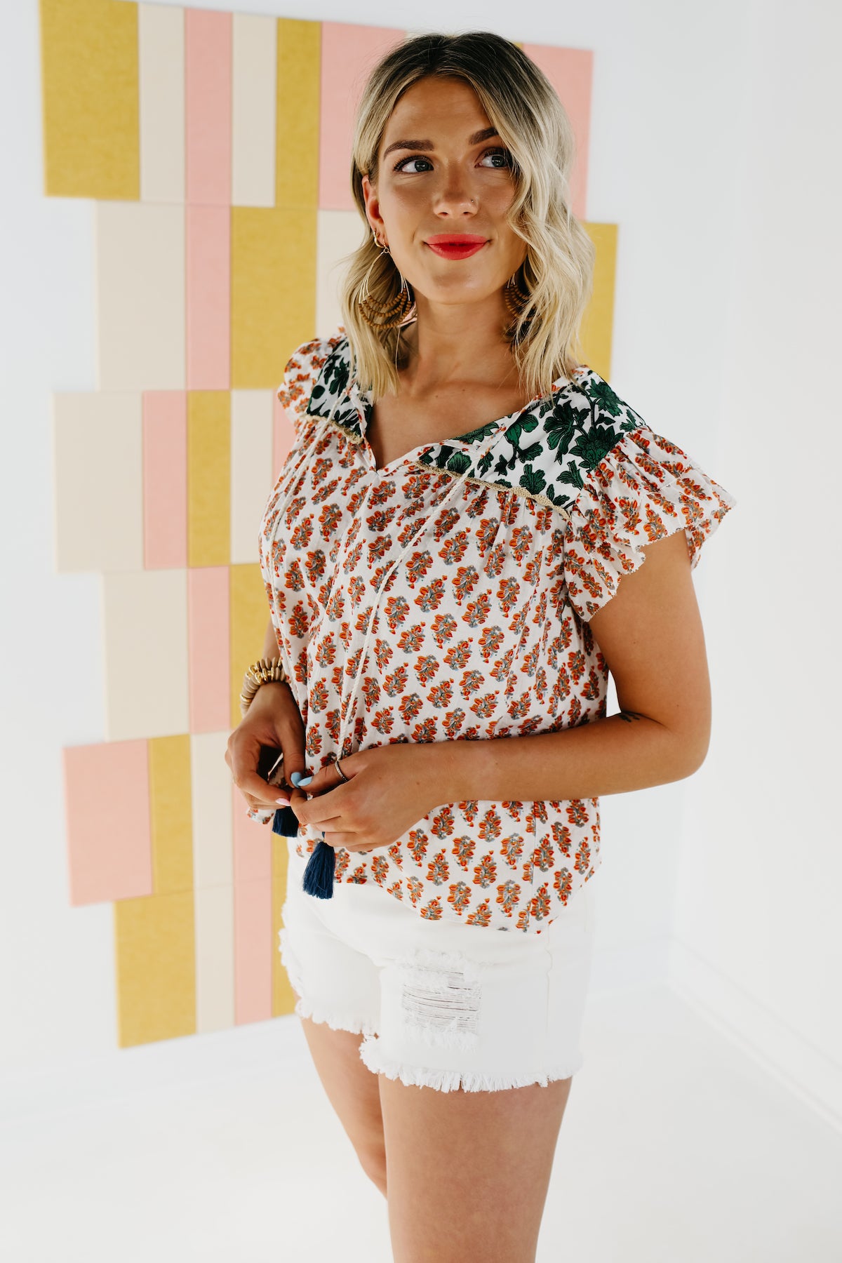 The Keira Mixed Media Top - FINAL SALE