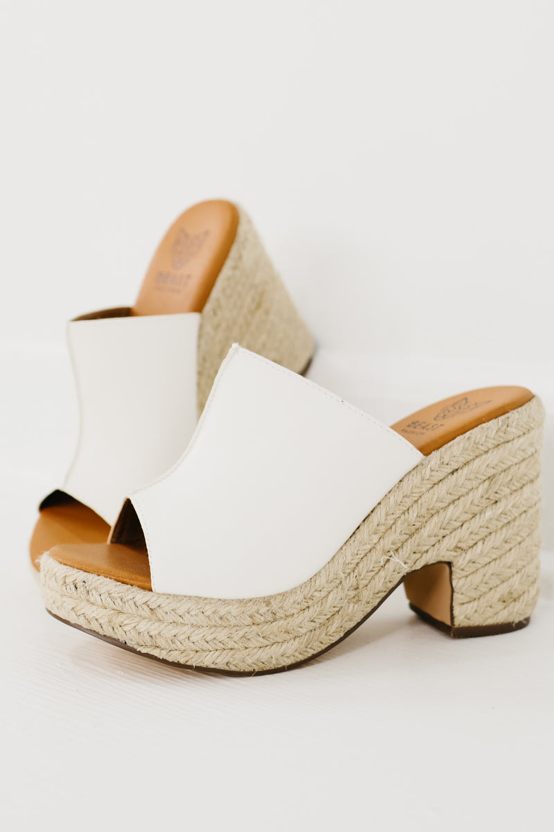 The Jensen Wedge Sandal | White - FINAL SALE