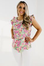 The Sariah Flutter Sleeve Floral Blouse - FINAL SALE