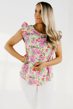 The Sariah Flutter Sleeve Floral Blouse - FINAL SALE