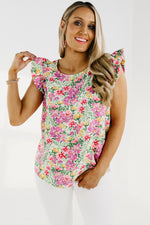 The Sariah Flutter Sleeve Floral Blouse - FINAL SALE