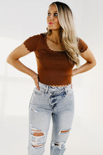 The Scarlett Ribbed Scalloped Top - FINAL SALE