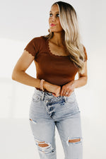 The Scarlett Ribbed Scalloped Top - FINAL SALE