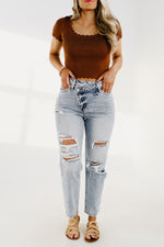 Vervet | The Chase Criss Cross Ankle Mom Jeans