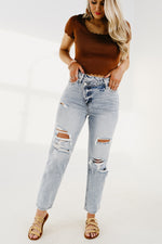 Vervet | The Chase Criss Cross Ankle Mom Jeans