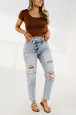 Vervet | The Chase Criss Cross Ankle Mom Jeans