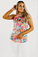 The Bryan Floral Halter Tank Top - FINAL SALE