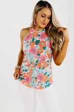 The Bryan Floral Halter Tank Top - FINAL SALE
