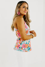The Bryan Floral Halter Tank Top - FINAL SALE