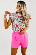 The Edward Floral Ruffle Sleeve Blouse - FINAL SALE