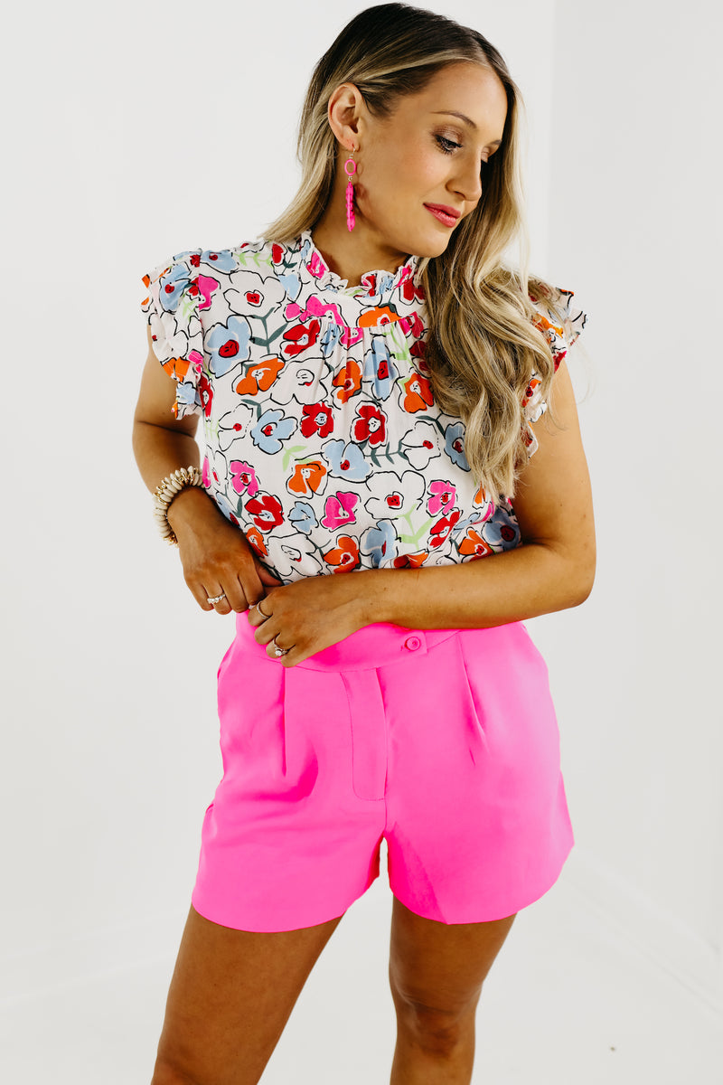 The Edward Floral Ruffle Sleeve Blouse - FINAL SALE