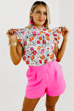 The Edward Floral Ruffle Sleeve Blouse - FINAL SALE