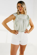 The Lennon Flutter Sleeve Swiss Dot Top - FINAL SALE
