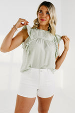 The Lennon Flutter Sleeve Swiss Dot Top - FINAL SALE