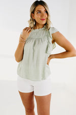 The Lennon Flutter Sleeve Swiss Dot Top - FINAL SALE