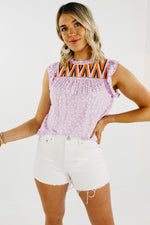 The Ayan Stripe Embroidered Top - FINAL SALE