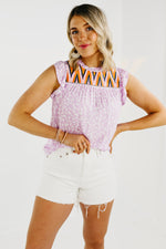 The Ayan Stripe Embroidered Top - FINAL SALE