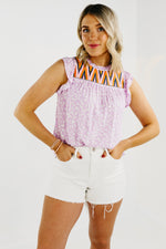 The Ayan Stripe Embroidered Top - FINAL SALE