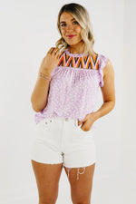 The Ayan Stripe Embroidered Top - FINAL SALE