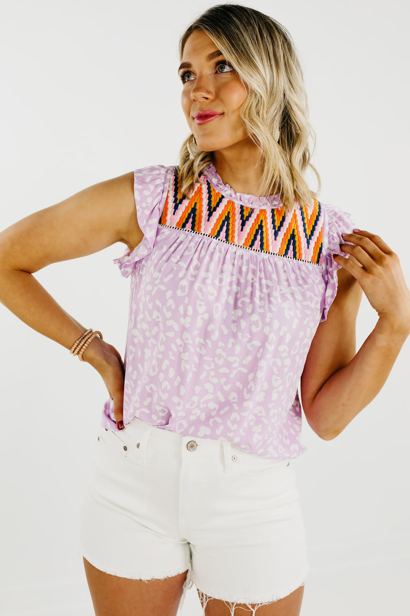 The Ayan Stripe Embroidered Top - FINAL SALE
