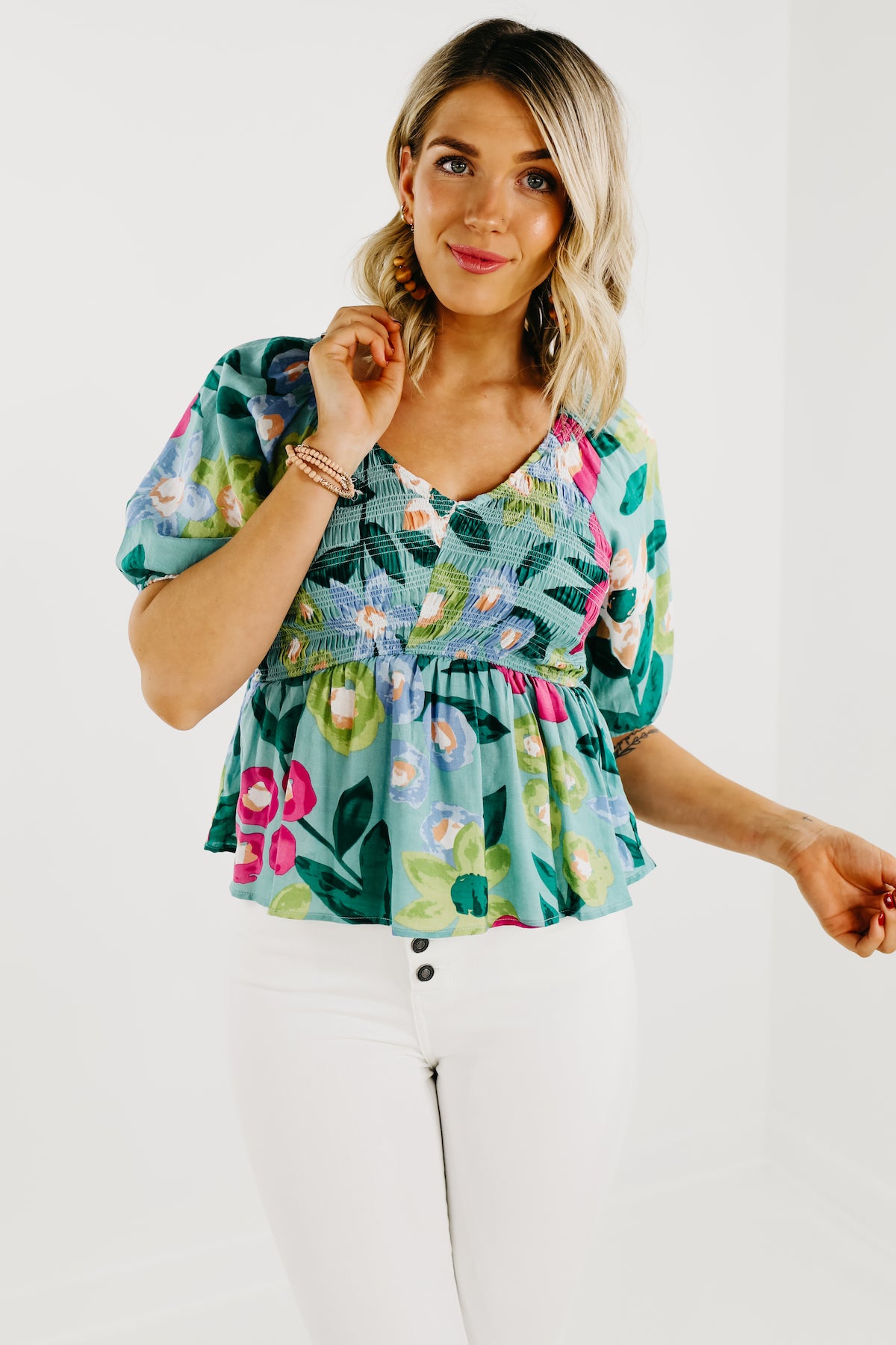 The Amaris Floral Smocked Top - FINAL SALE – MOD Boutique