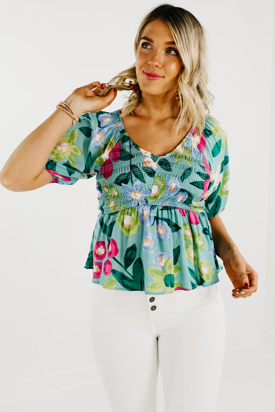 The Amaris Floral Smocked Top - FINAL SALE