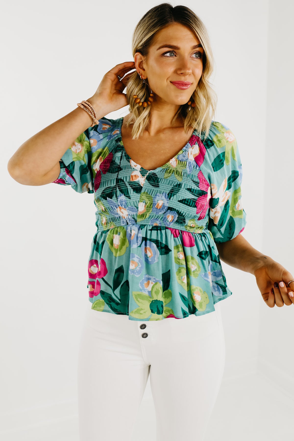The Amaris Floral Smocked Top - FINAL SALE