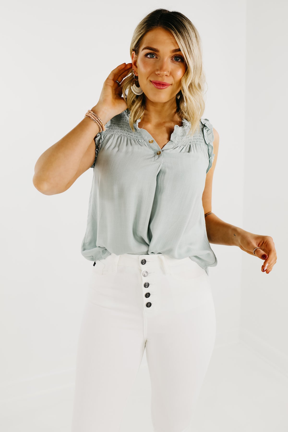 The Colette Ruched Sleeveless Top - FINAL SALE