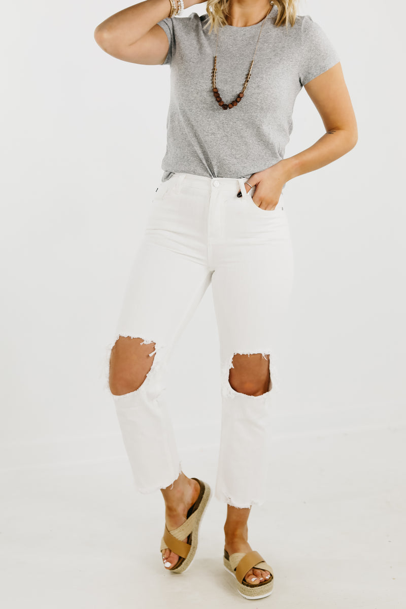 Kan Can Denim | 10" High Rise Straight Leg Jean - KC1709WT - FINAL SALE