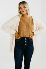 The Elsie Popcorn Cardigan - Taupe