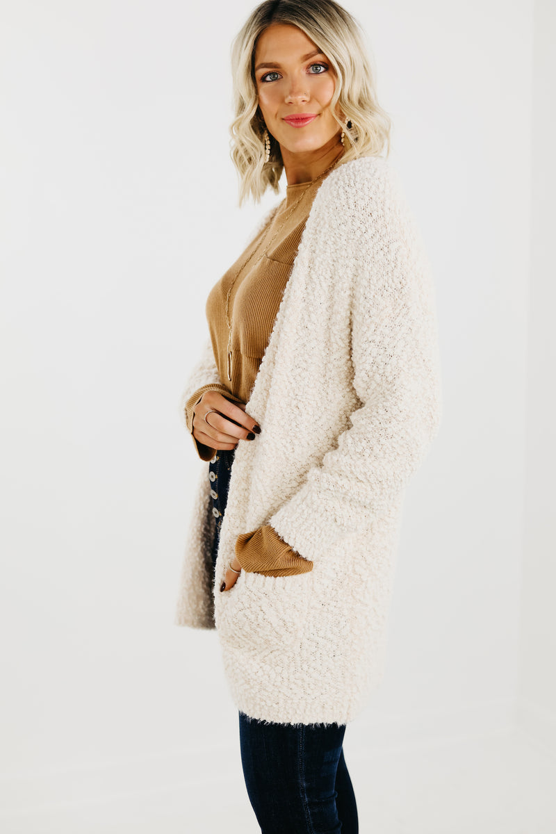 The Elsie Popcorn Cardigan - Taupe