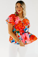 The Derek Watercolor Tie Back Blouse - FINAL SALE