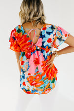 The Derek Watercolor Tie Back Blouse - FINAL SALE