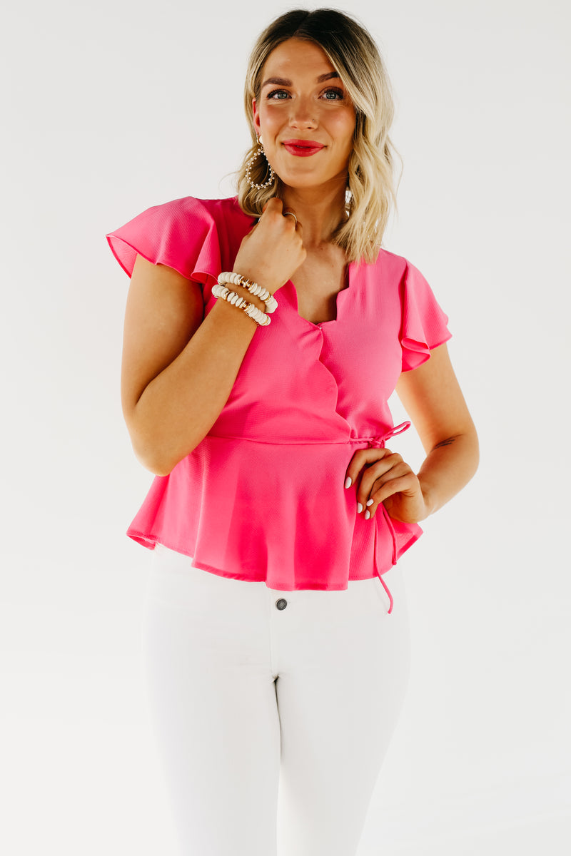 The Kairo Scalloped V Neck Blouse - FINAL SALE