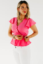 The Kairo Scalloped V Neck Blouse - FINAL SALE