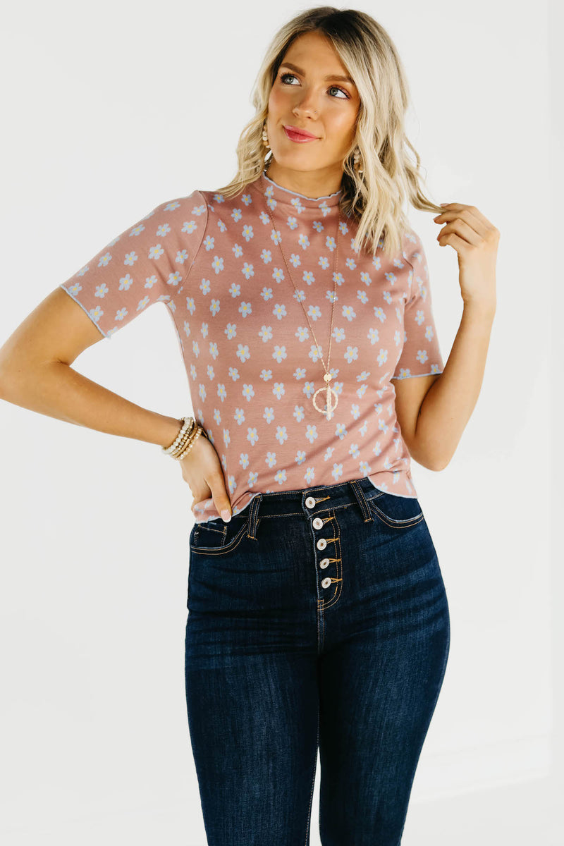 The Tuttle Floral Lettuce Trim Top - FINAL SALE