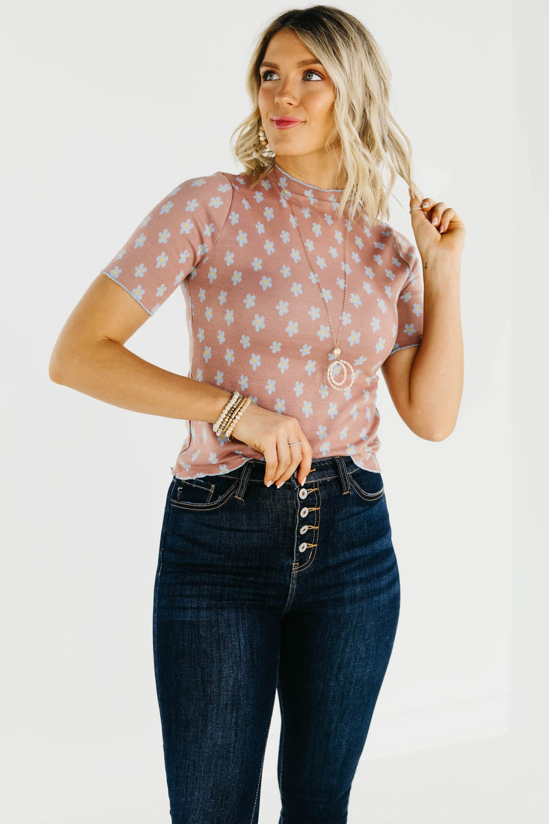 The Tuttle Floral Lettuce Trim Top - FINAL SALE