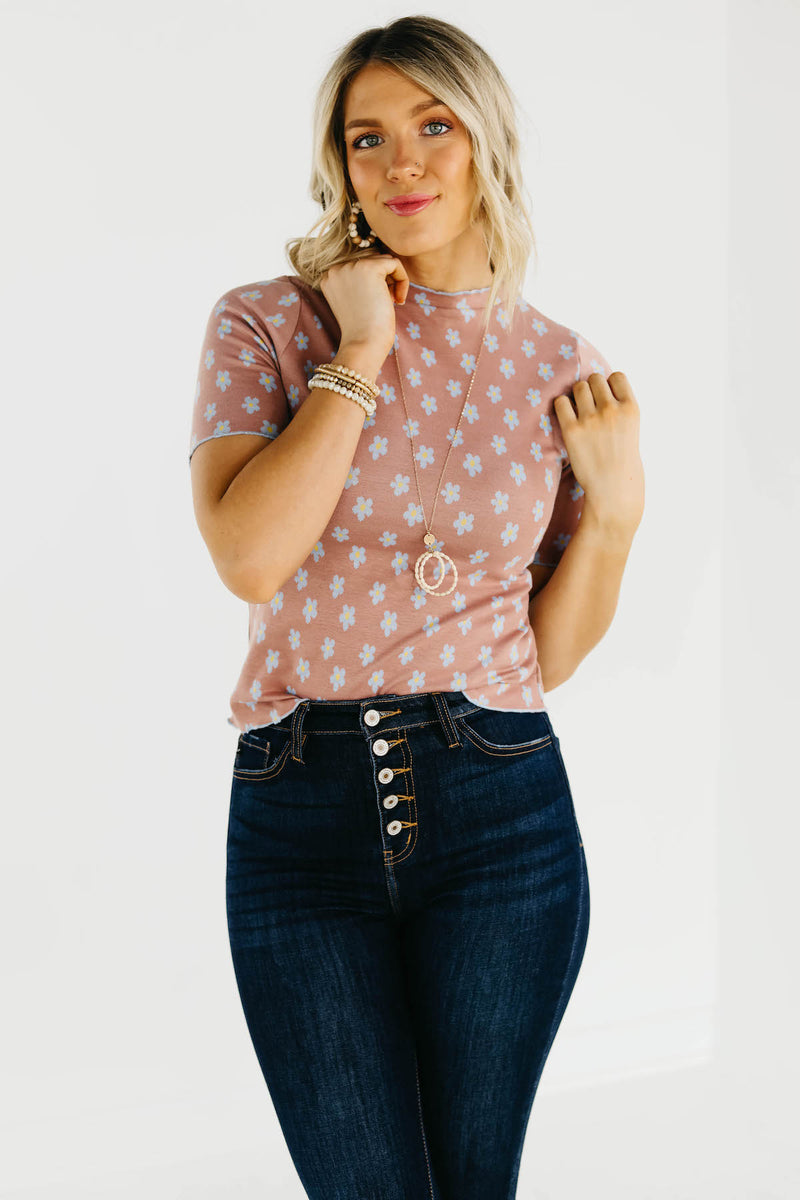 The Tuttle Floral Lettuce Trim Top - FINAL SALE