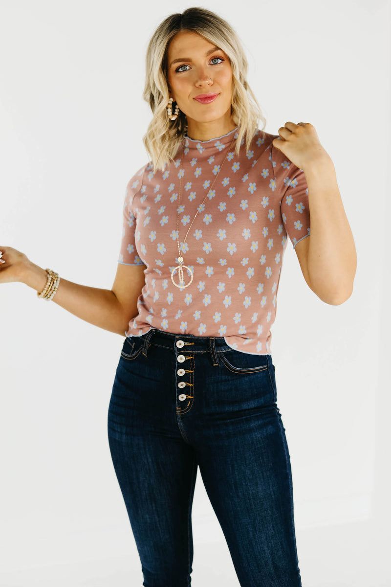 The Tuttle Floral Lettuce Trim Top - FINAL SALE